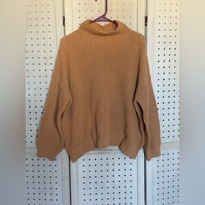 American Eagle Outfitters Camel Cowl Neck Sweater
